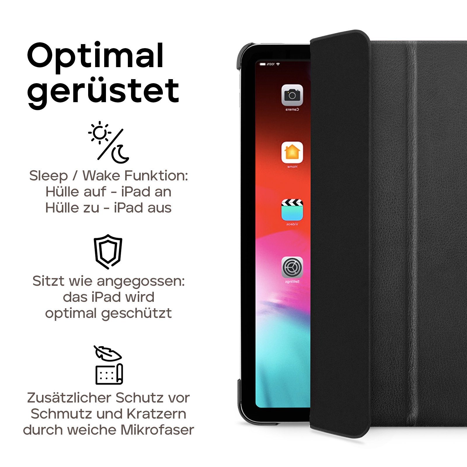 wiiuka Tablet-Hülle suiit Hülle für iPad Air 4 / 5, Klapphülle Handgefertigt - Deutsches Leder, Premium Case