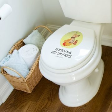 Mr. & Mrs. Panda WC-Sitz Glühwürmchen - Weiß - Geschenk, Gute Laune, Heiratsantrag, Lieblingsm (1-St), UV-resistenter Druck