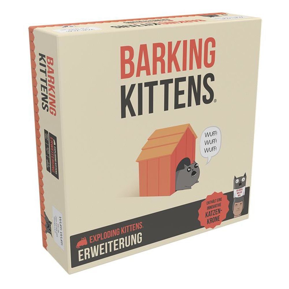 Asmodee Spiel, Exploding Kittens - Barking Kittens - Erweiterung, Kartenspiel, ab 7 Jahre