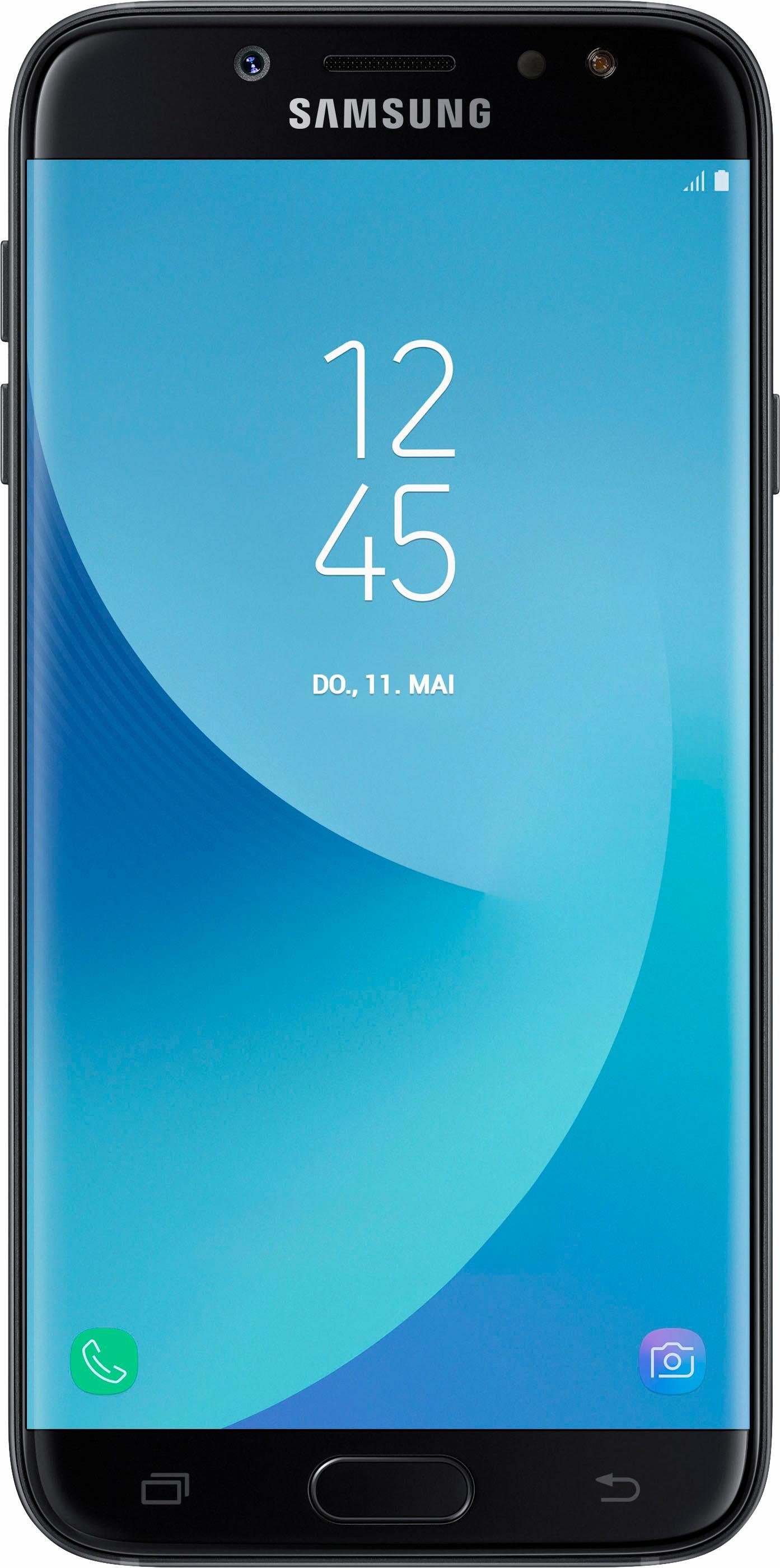 samsung galaxy j7 2017 duos smartphone 13 9 cm 5 5 zoll 16 gb speicherplatz 13 mp kamera multi window blaufilter facewidgets bildschirmschoner always on display schwarz