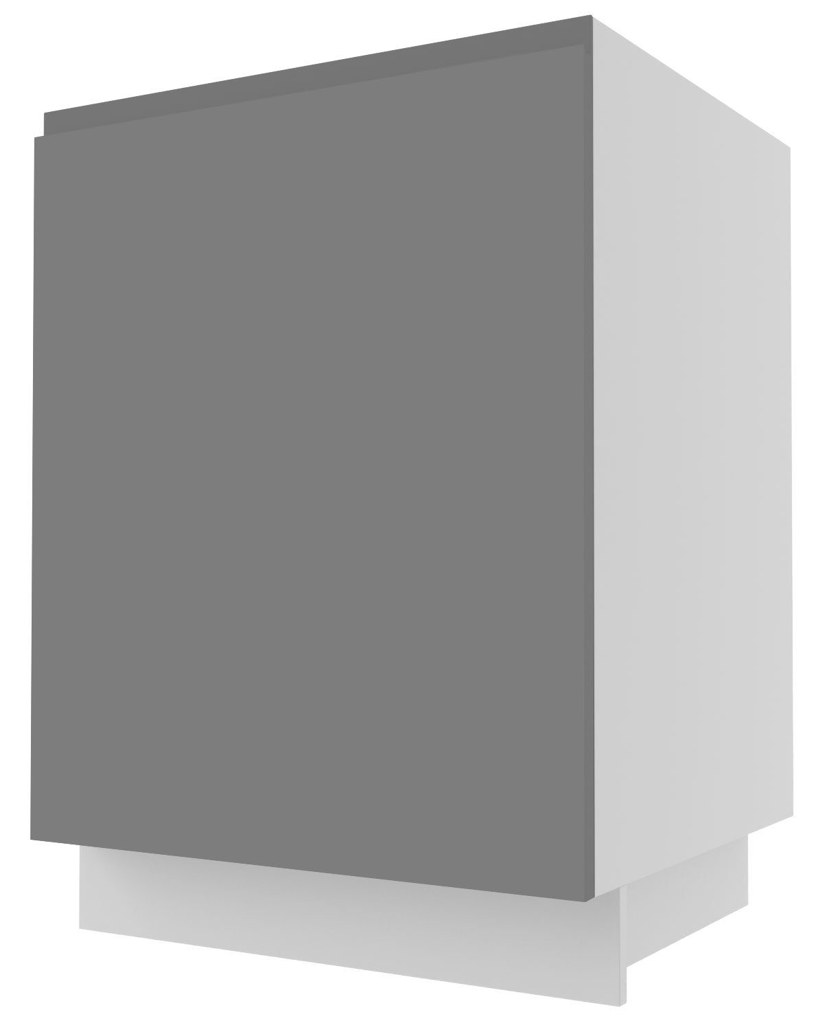 Feldmann-Wohnen Spülenunterschrank & 60cm (Teilauszug) stone matt 1 Front- grifflos wählbar Schublade Korpusfarbe grey Avellino Acryl