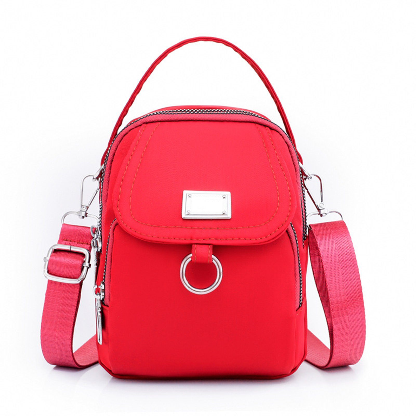 Crossbody Damen-Umhängetasche, Reißverschluss-Schultertasche, Umhängetasche Bag Blusmart red