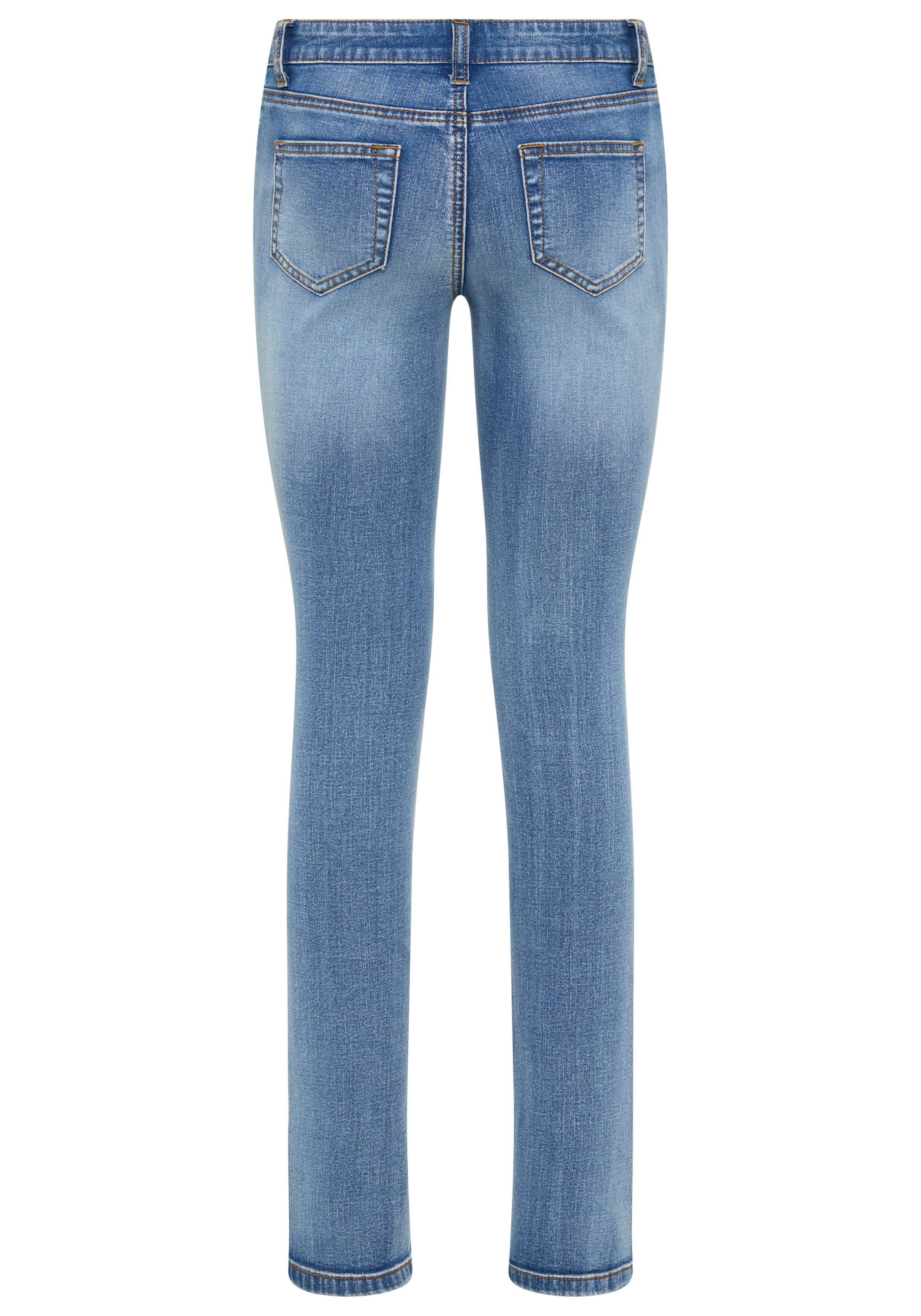 Arizona Comfort-fit-Jeans mit Keileinsätzen niedrige Leibhöhe