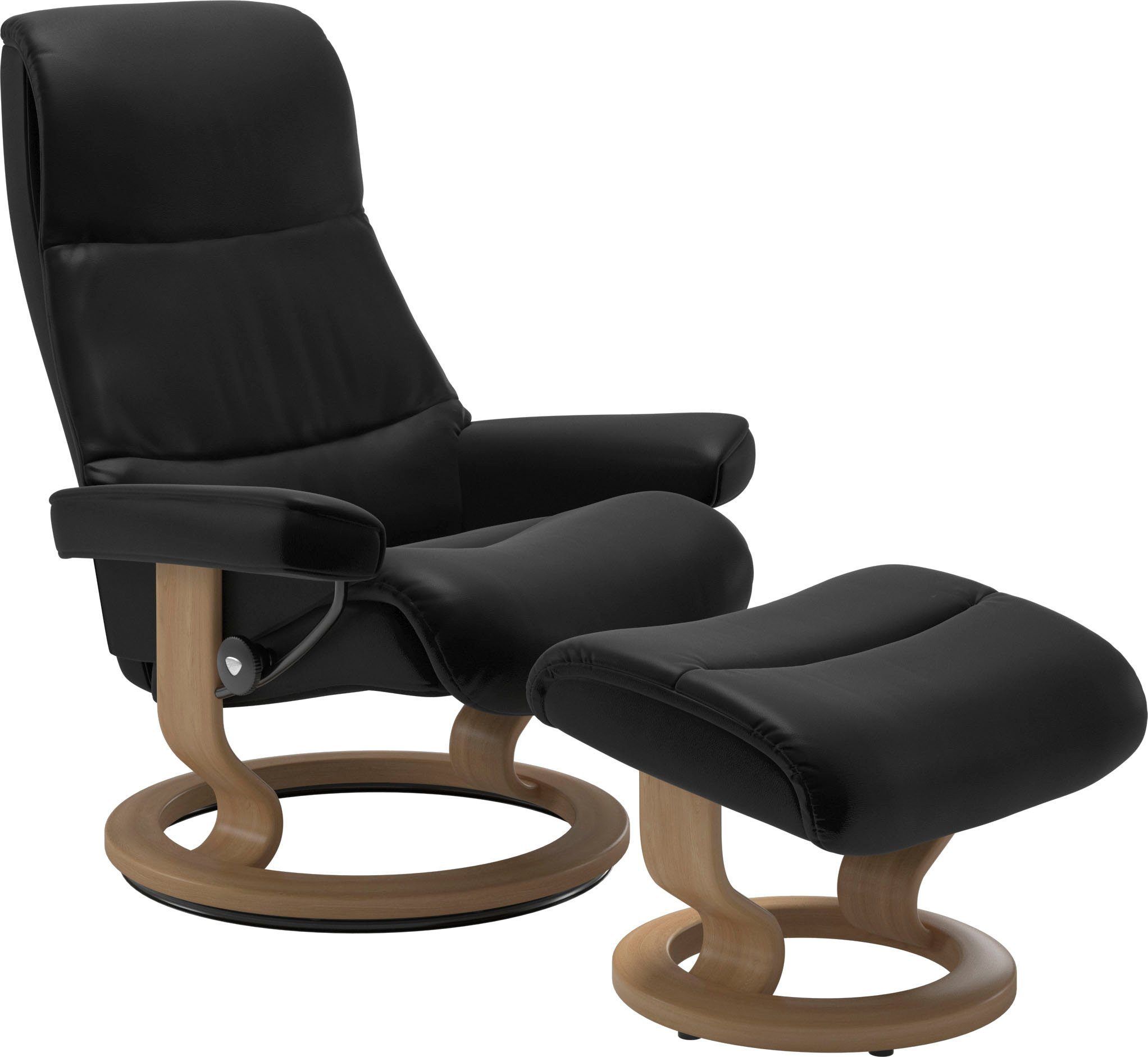 Stressless® Relaxsessel View (Set, Relaxsessel mit Hocker), mit Classic Base, Größe S,Gestell Eiche