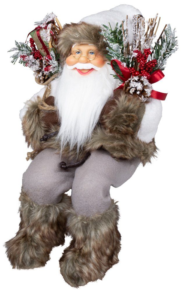 Christmas Paradise Weihnachtsmann Kantenhocker 45cm Dekofigur versch. Modelle & Farben (1 St), Sitzender Nikolaus Weihnachtsdeko