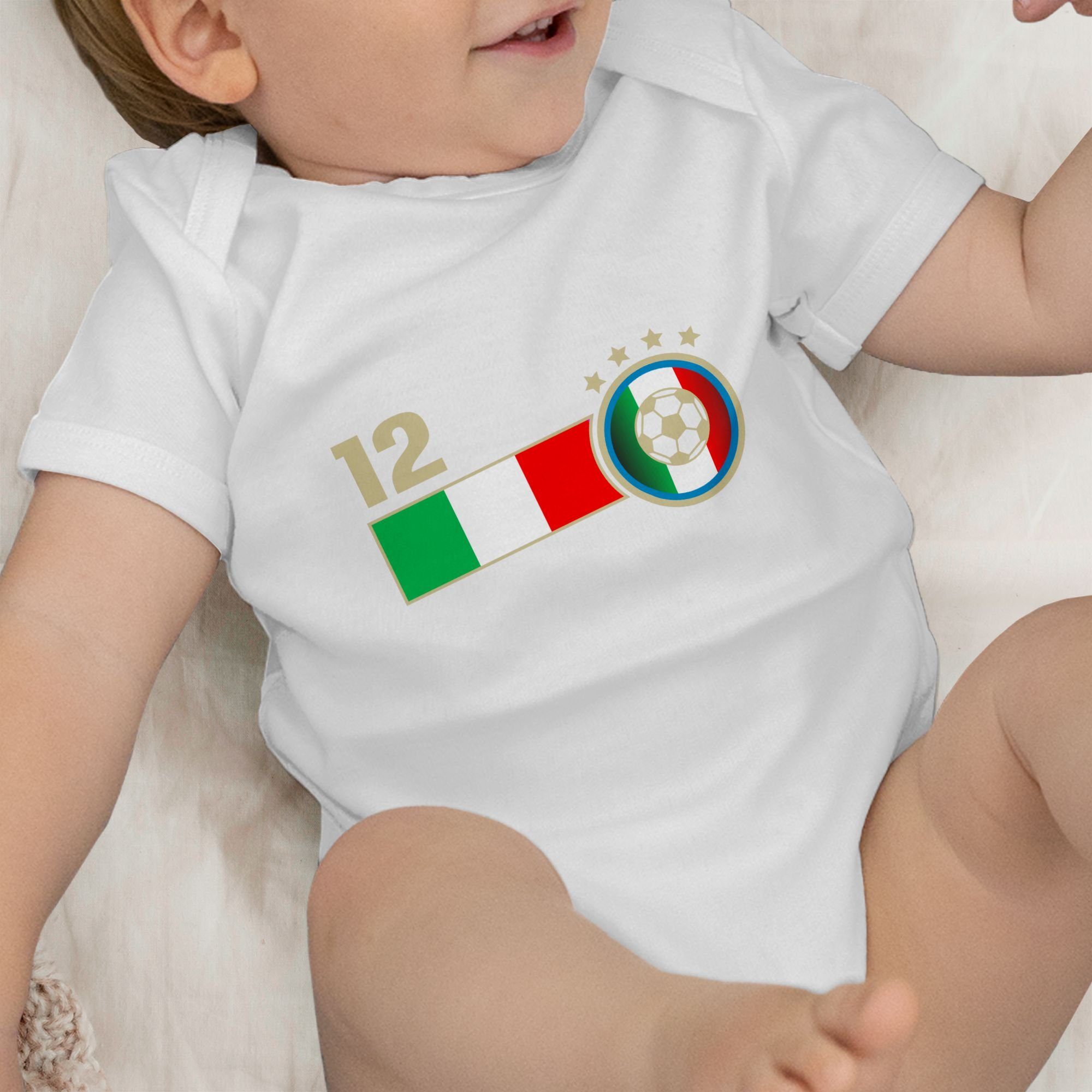 Shirtracer Shirtbody 12. Mann Weiß EM 2024 Italien Mannschaft Fussball Baby 2