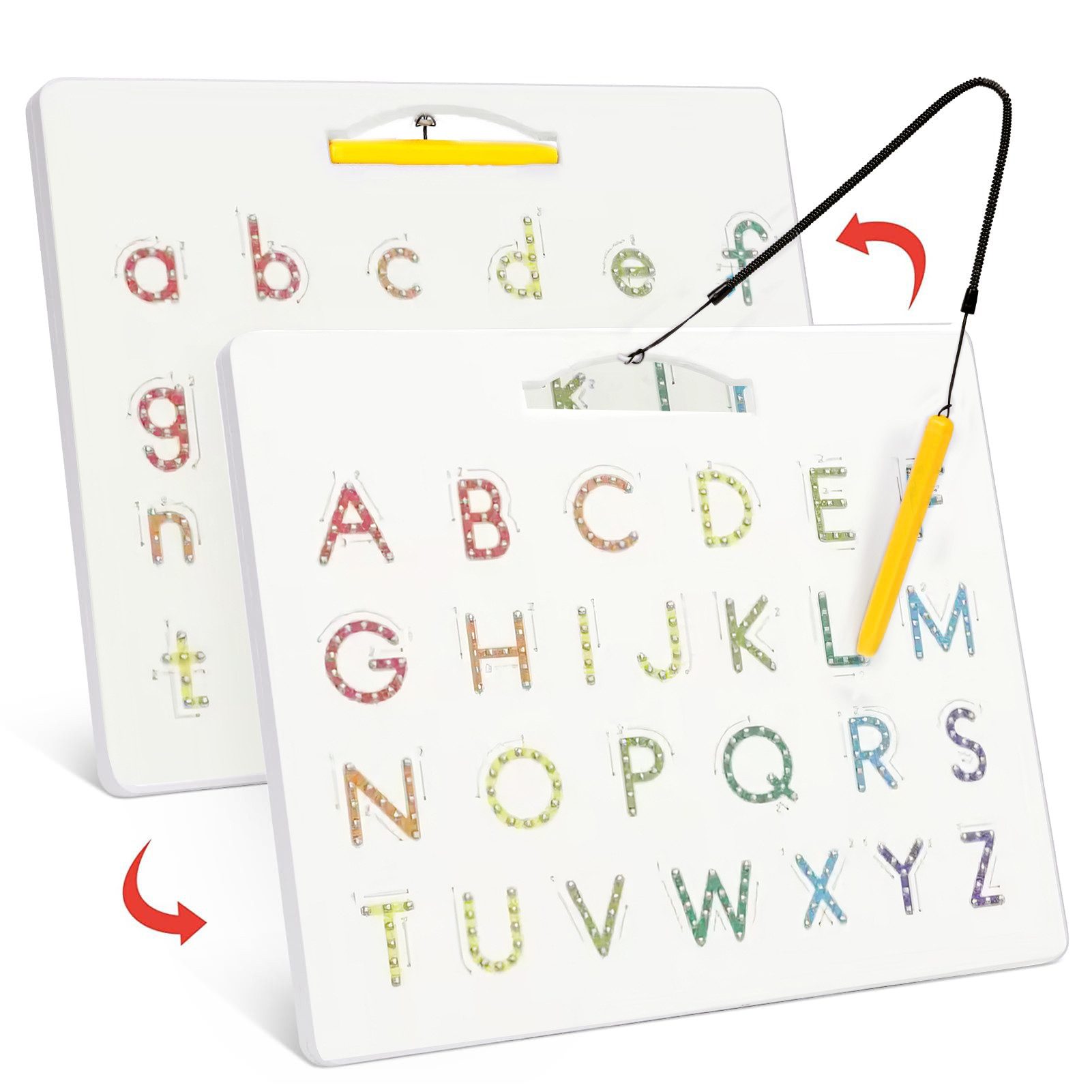 CLTYQ Magnettafel Doppelseitige magnetische Buchstabentafel, 2in1-Alphabet- günstig online kaufen