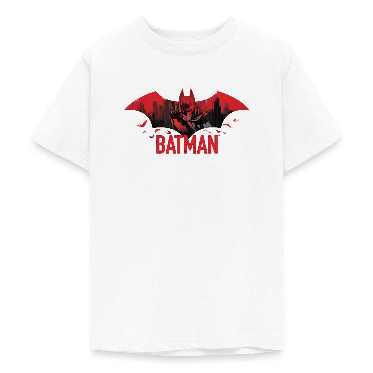 T-Shirt Batman Mit Fledermäusen Und Rotem Batman-Logo Teenager T-Shirt