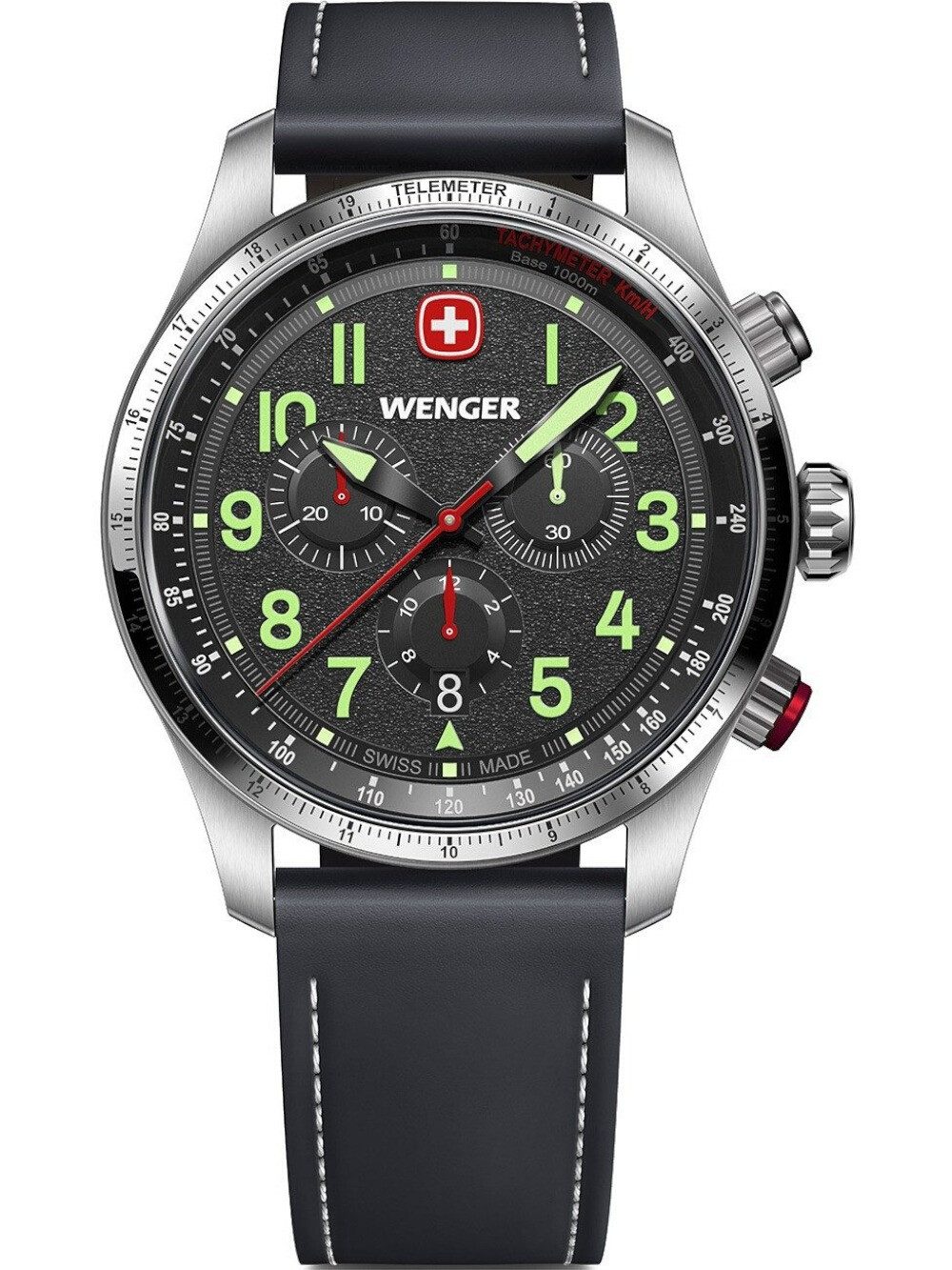 Wenger Quarzuhr Wenger 01.0543.110 Herrenuhr Terragraph Chrono 43mm 10ATM Wenger 01.0543.110 Herrenuhr Terragraph Chrono 43mm 10ATM