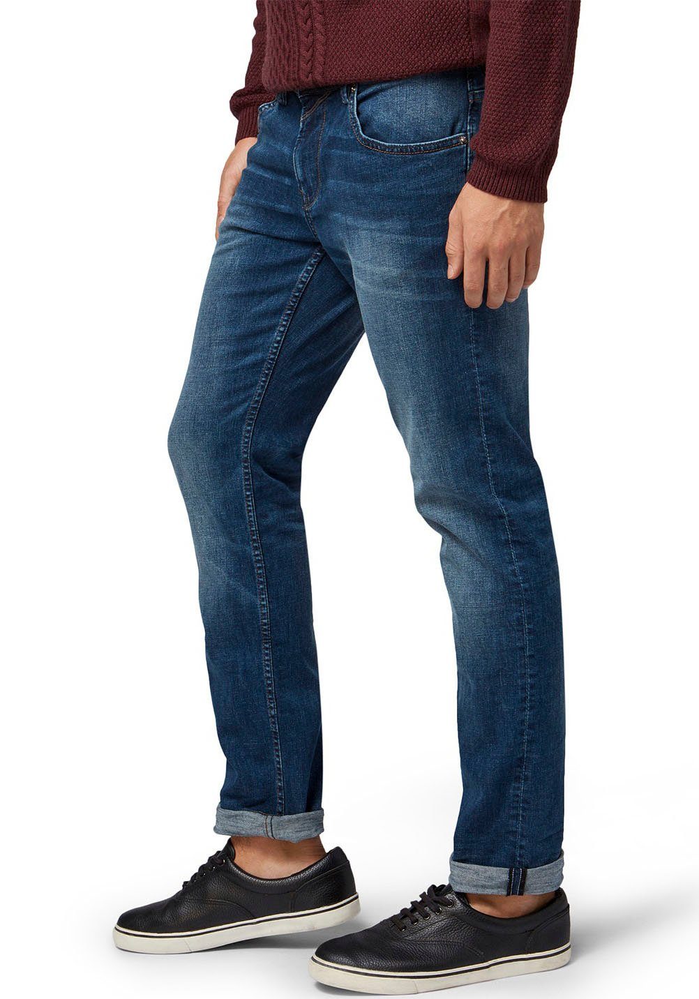 Denim mid TOM AEDAN Straight-Jeans TAILOR blue