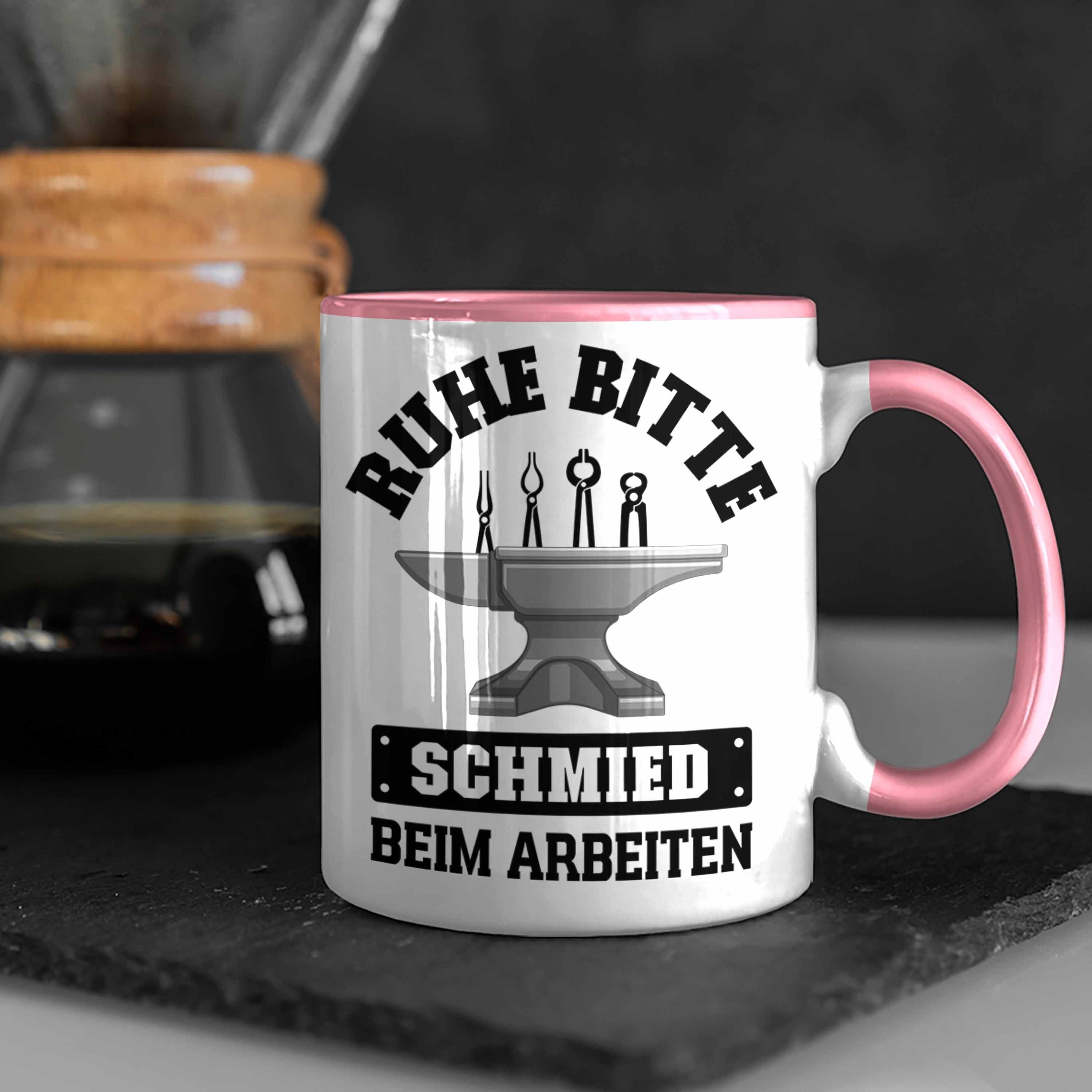 Geschenkidee Hufschmied Geschenke Tasse Rosa Kaffeetasse Spruch - Trendation mit Schmied Tasse Trendation