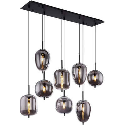 Globo Hängeleuchte Hängeleuchte Wohnzimmer Hängelampe Schlafzimmer Pendelleuchte Flur, 8 flammig, modern, Glas, Kugel, Rauchglas, ohne Leuchtmittel, Lichtfarbe ist abhängig vom Leuchtmittel, Pendellampe, Esszimmer, Küche, Flur