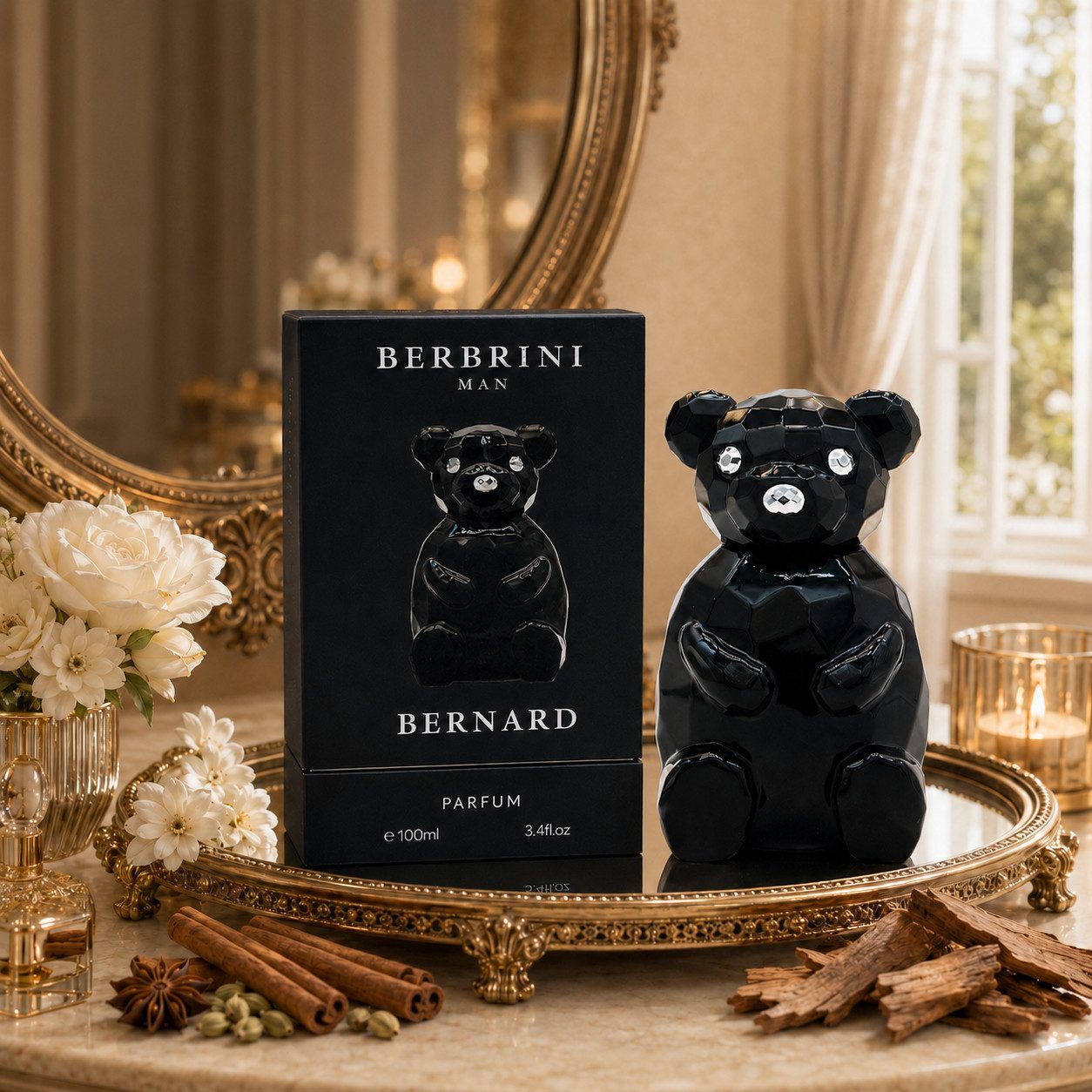 BERBRINI Eau de Parfum Bernard Man Luxus Herrenduft, Blumig, Würzig, Holzig, e100 ml, Hergestellt in UK, Luxuriöser Herrenduft, Langanhaltend
