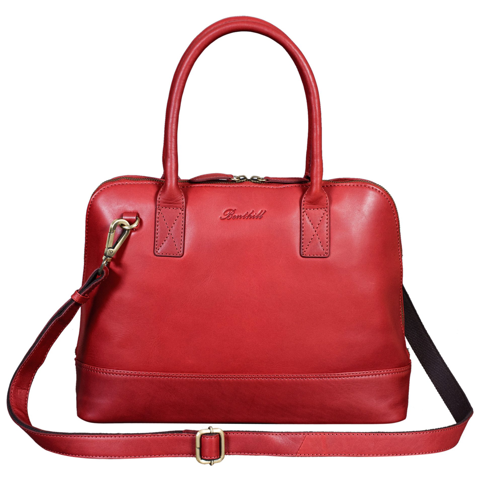 Benthill Handtasche Damen Handtasche Echt Leder Frauen Henkeltasche Vintage Umhängetasche, Schultergurt / Umhängegurt Reißverschlussfach