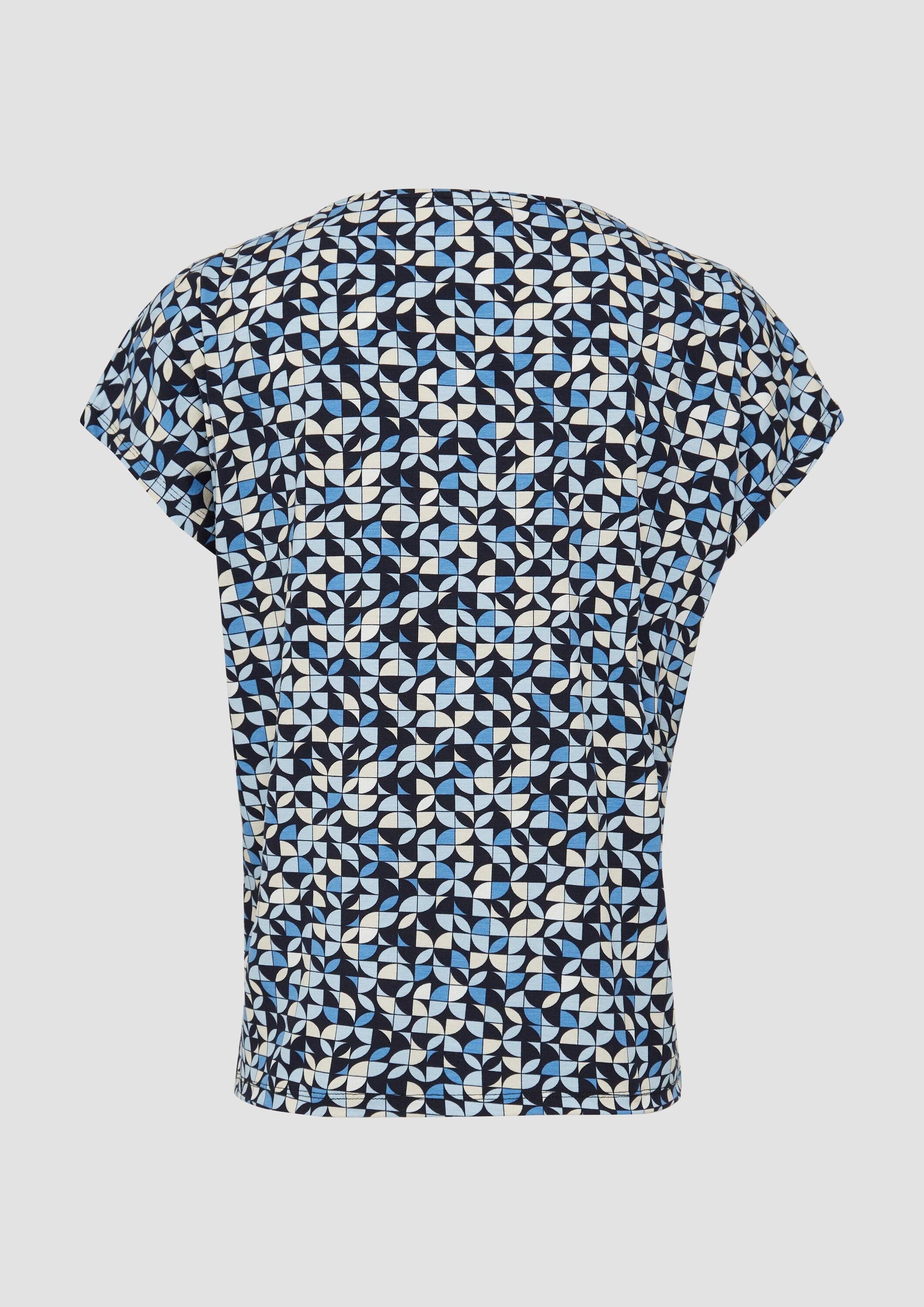 s.Oliver Kurzarmshirt T-Shirt T-Shirt aus Viskosestretch im Relaxed Fit