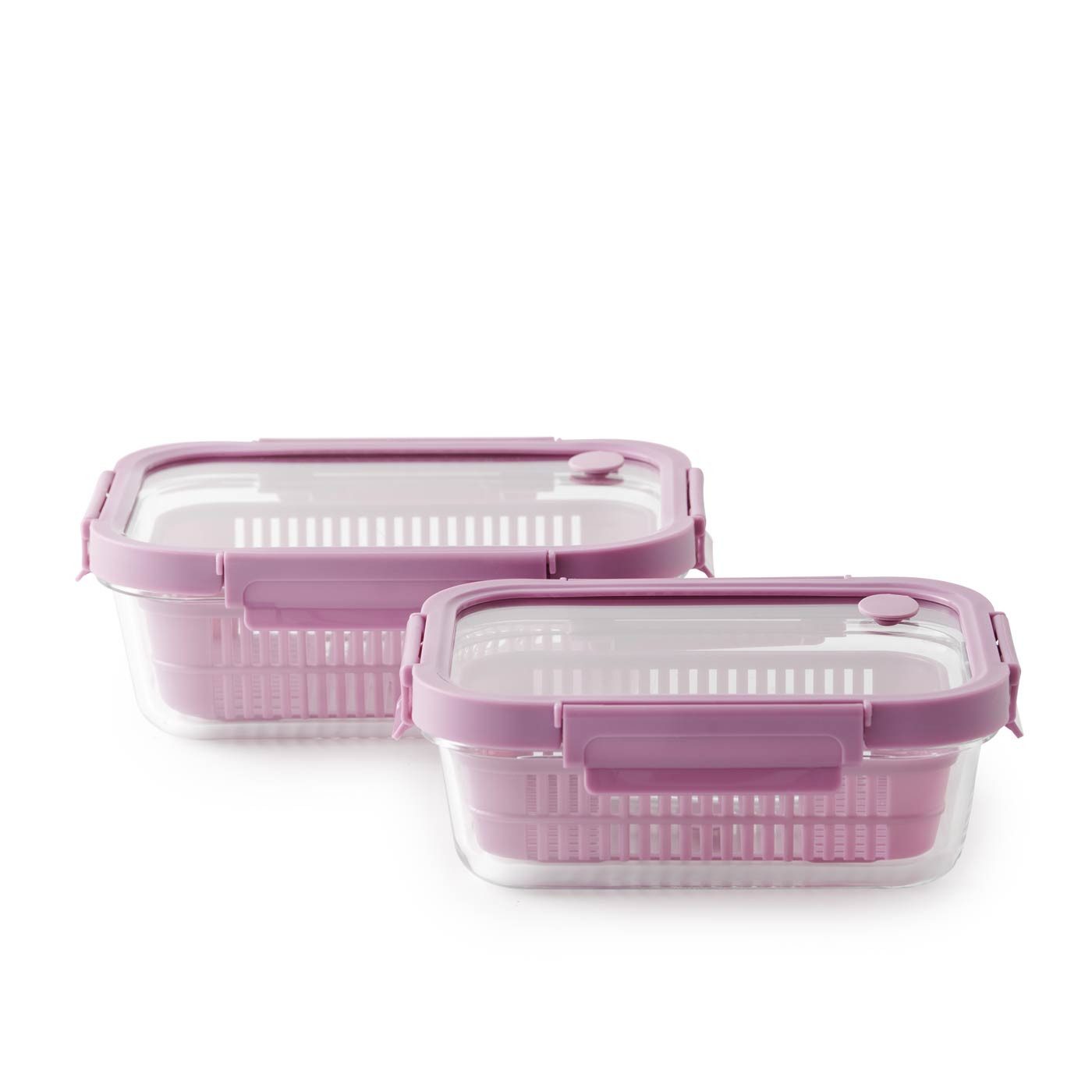 Betty Bossi Aufbewahrungsdose Frischhaltedose mit Siebeinsatz - 2er Set (Set, 2-tlg), Klein: ideal für ca 250g Himbeeren, Groß: ideal für ca. 500g Himbeeren