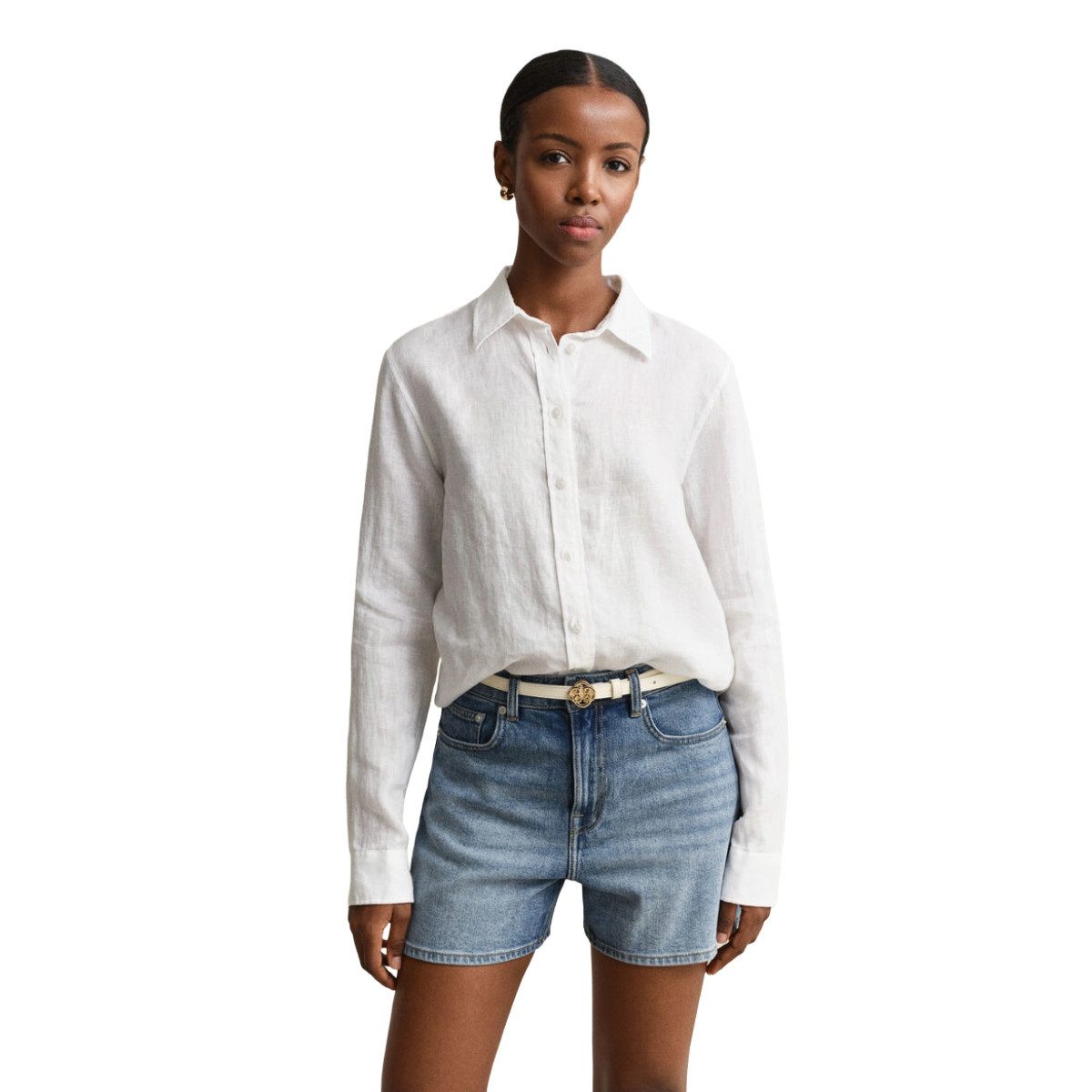 Gant Hemdbluse 4300620 Damenbluse Regular Fit aus Leinen