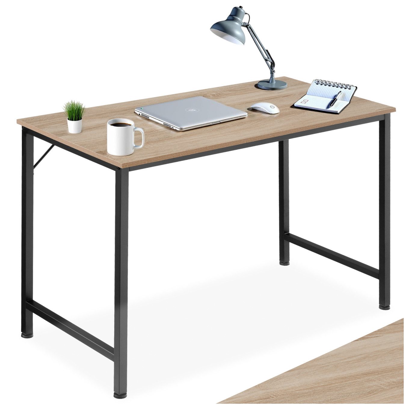 tectake Schreibtisch Jenkins (1-St., 1 tlg), Geradliniger Schreibtisch im minimalistischen Industrie-Stil