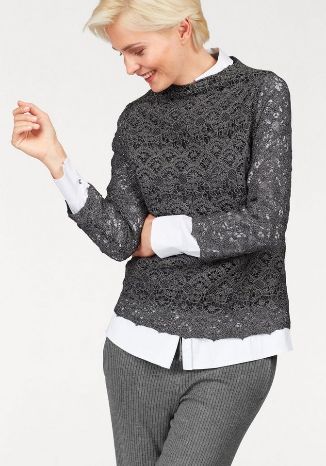 bianca Stehkragenpullover »Kerry« aus Spitze bianca Stehkragenpullover »Kerry« aus Spitze