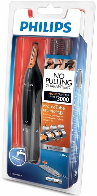 Nasen- und Ohrhaartrimmer NT3160/10, ProtecTube-Technologie Nasen- und Ohrhaartrimmer NT3160/10, ProtecTube-Technologie