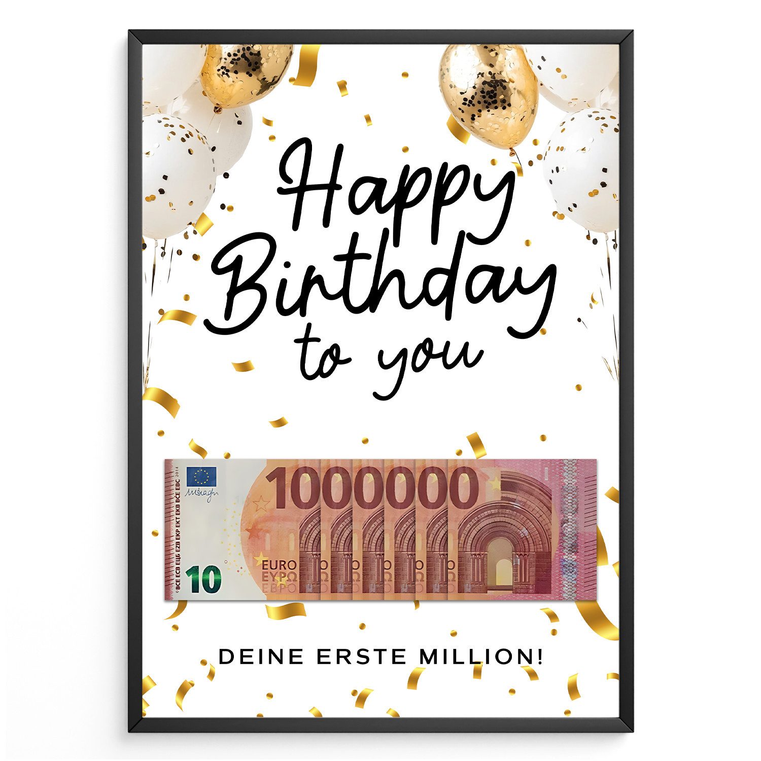 Tigerlino Poster Geldgeschenk Geburtstag Happy Birthday Million Geschenkidee Geld