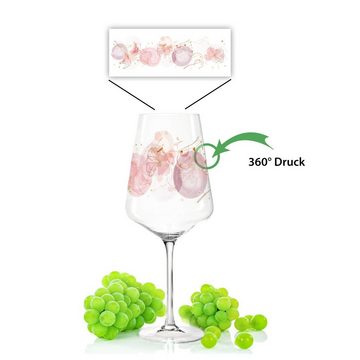 GRAVURZEILE Rotweinglas Leonardo Puccini Weingläser mit UV-Druck - Sommerblüten Design, Glas, Sommerliche Weingläser mit Blumen für Aperol, Weißwein und Rotwein