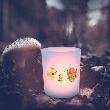 Mr. & Mrs. Panda Windlicht Waldtiere Aloha - Transparent - Geschenk, Teelichter, Windlicht Kerze (1 St), Gemütlich