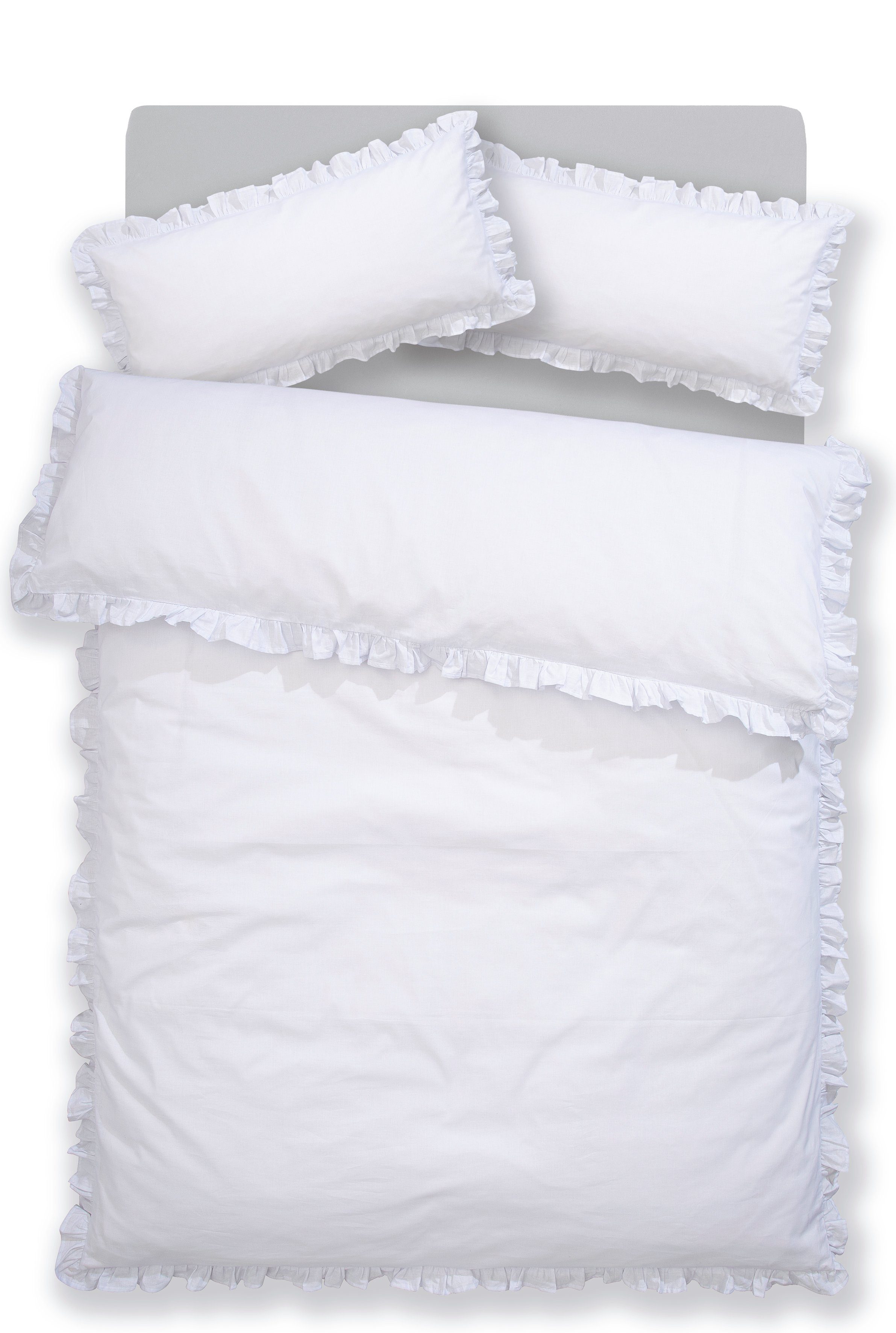 OTTO home Bettwäsche Violetta in Gr. 135x200 oder 155x220 cm, Renforcé, 2 teilig, Bettwäsche aus Baumwolle, romantische Bettwäsche mit Volants – Bild 2 von 5