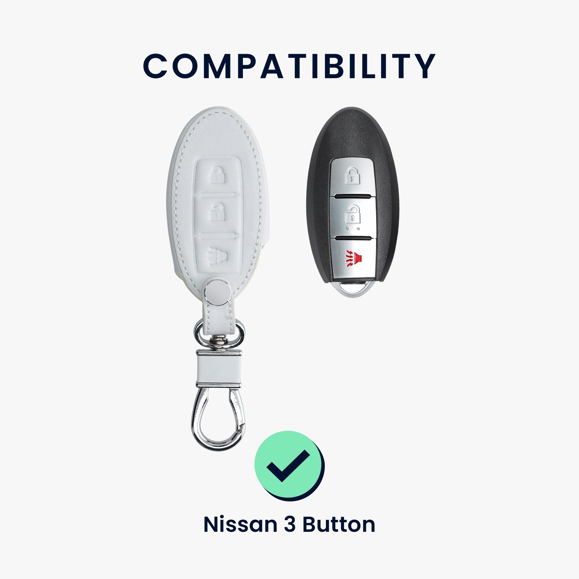 Nissan, Schutzhülle Autoschlüssel Hülle kwmobile Schlüsselhülle Cover Schlüsseltasche für Kunstleder