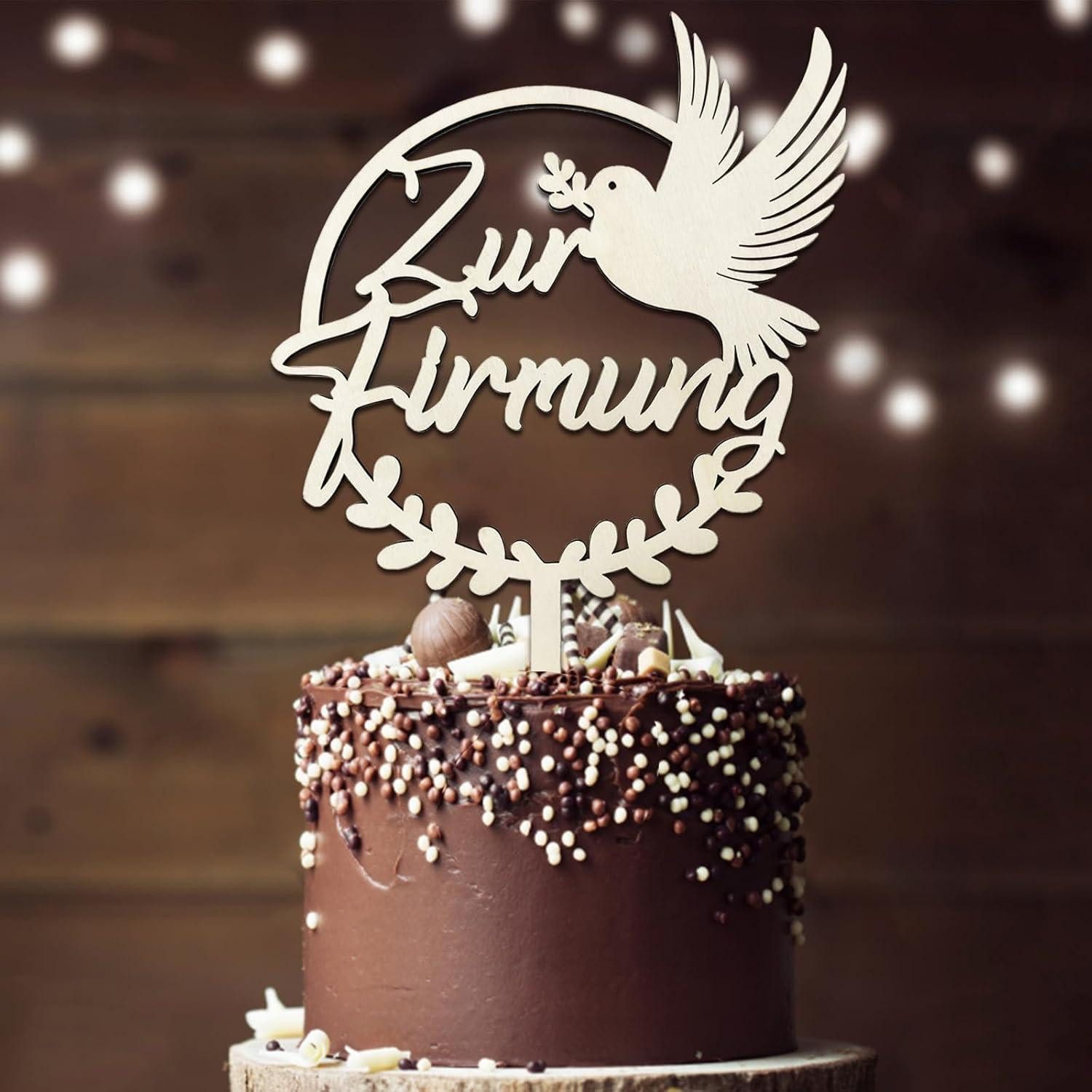 LuxusKollektion Sticker Tortendeko Firmung Holz Topper Junge Mädchen Zur Firmung Cake Topper