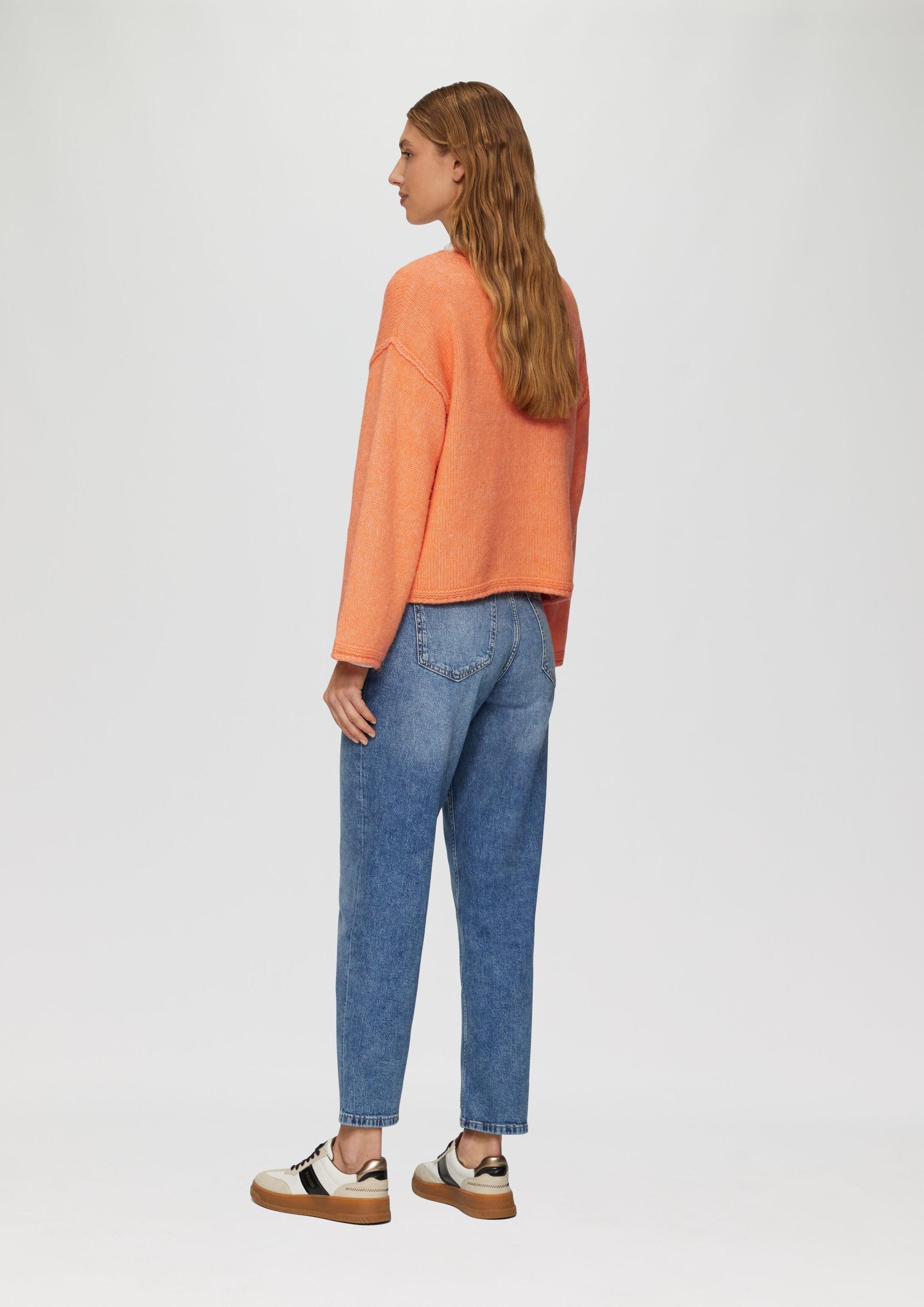 s.Oliver Longpullover Strickpullover Strickpullover mit weiten Ärmeln im Relaxed Fit
