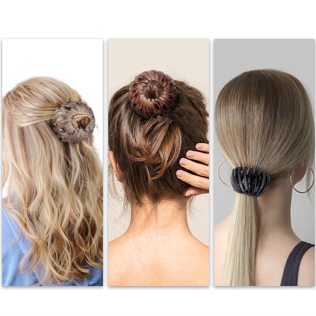 für Haarklammer Vogelnest Frauen, Einfache Kopfbedeckung 3-tlg. große Haarspange, DAYUT Vintage