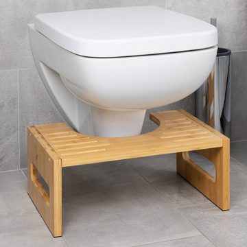 Navaris Fußhocker Bambus Toilettenhocker WC Hocker, Fußstütze, antibakteriell (1 St)
