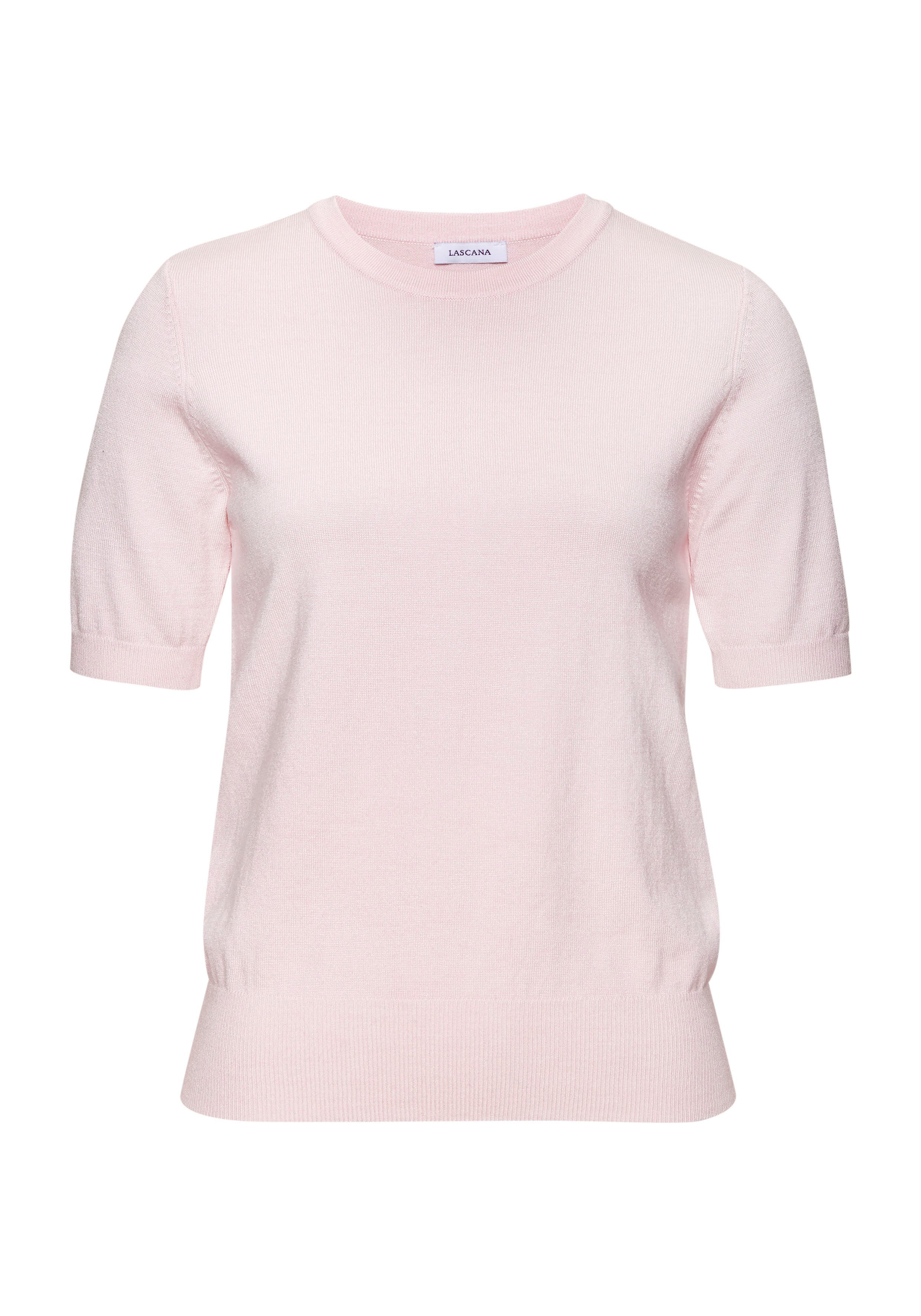LASCANA Kurzarmpullover in Feinstrick-Qualität, T-Shirt Pullover, günstig online kaufen