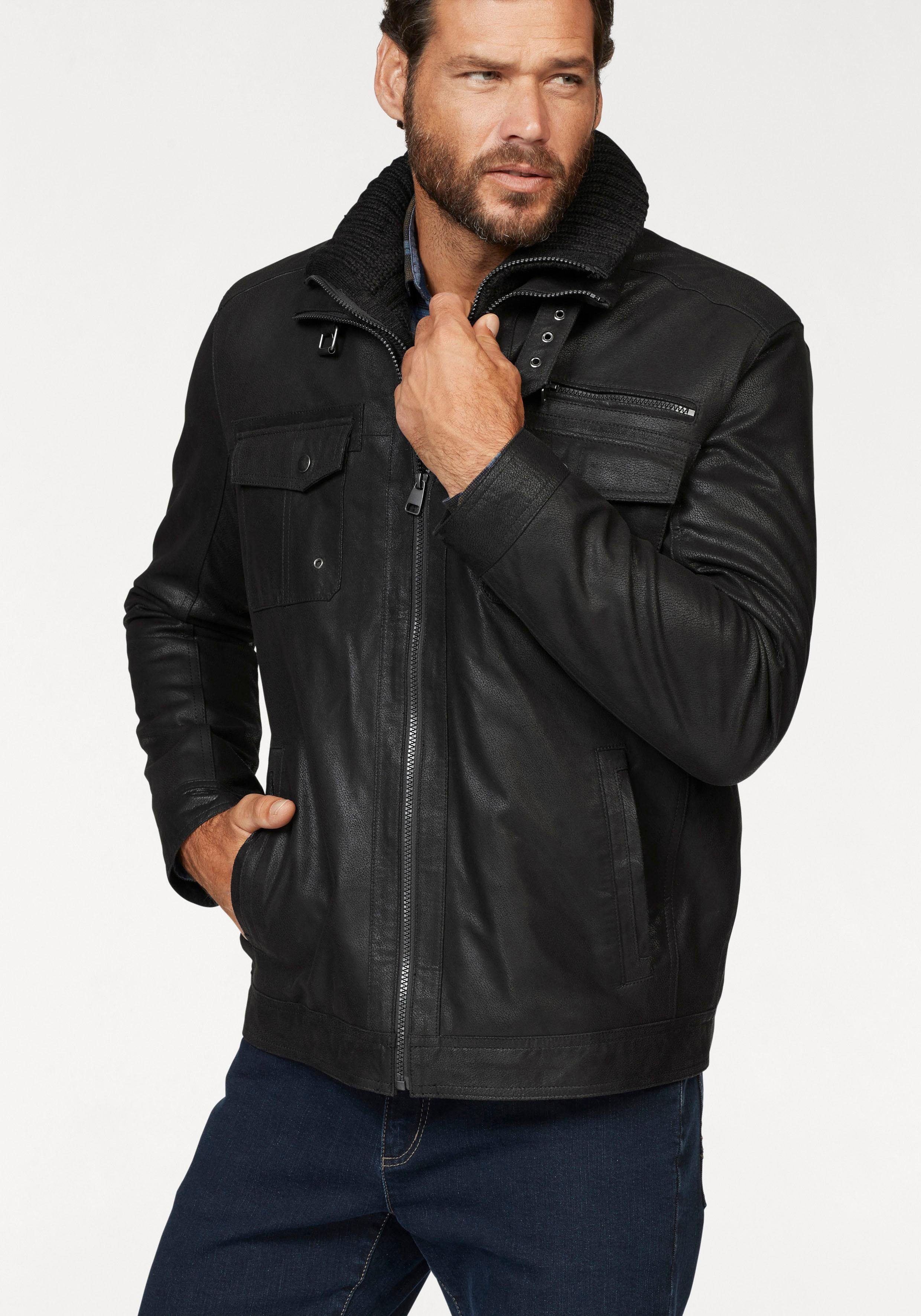 Man's World Lederjacke mit heraustrennbarem Strickeinsatz online kaufen | OTTO