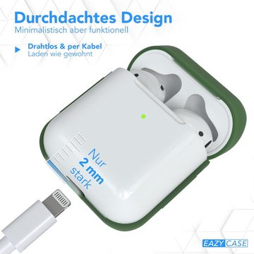 EAZY CASE Kopfhörer-Schutzhülle Silikon Hülle kompatibel mit Apple AirPods 1 & 2, Box Schutzhülle Fullcover Silikoncase Hülle Stoßfest Box Hülle Grün