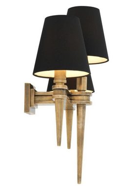 Casa Padrino Hängeleuchte Designer Messing 3er Wandleuchte 46 x 23,5 x H 50 cm - Luxus Wandlampe