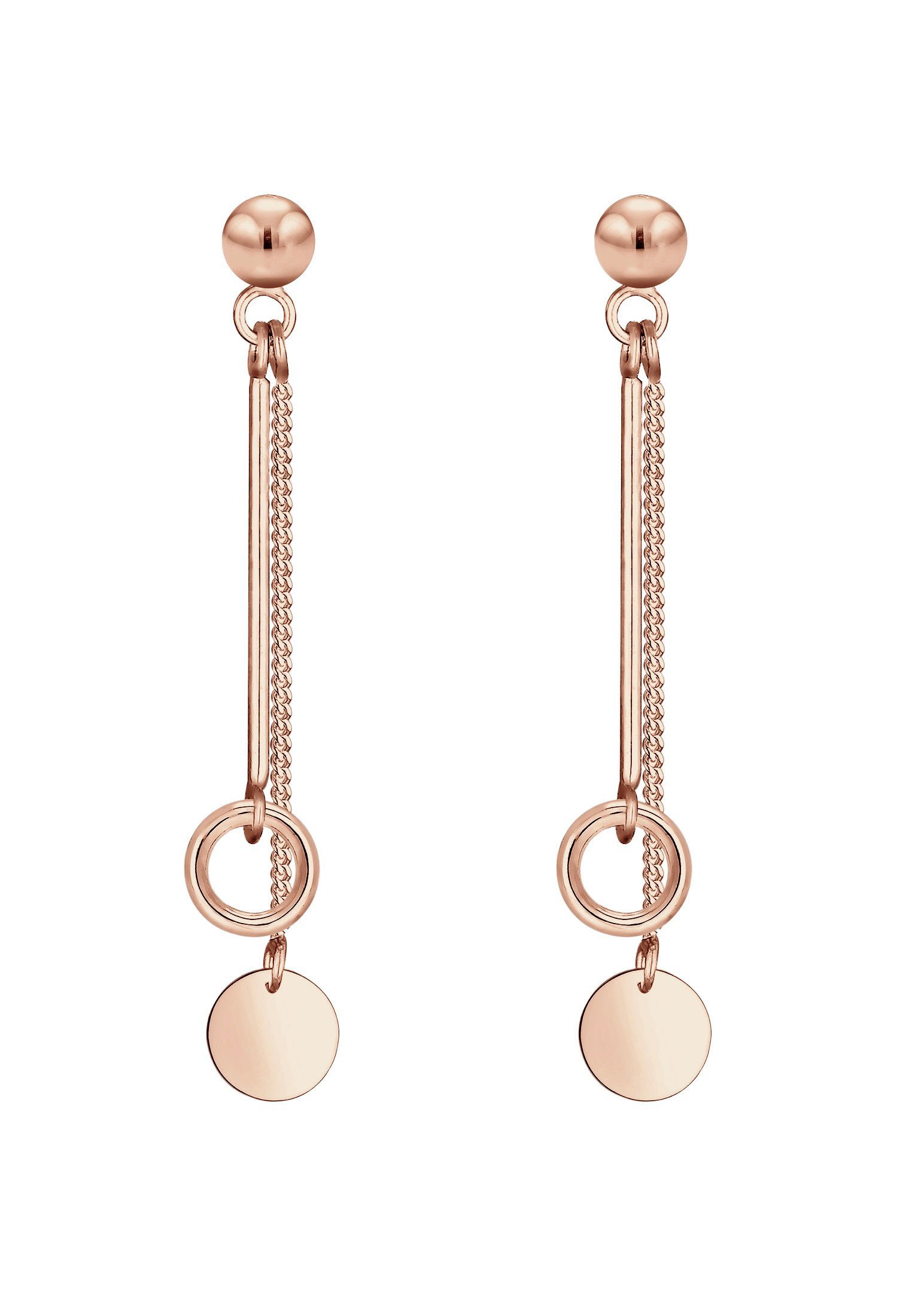 Elli Paar Ohrhänger Stecker Kreis und Plättchen Schmuck Geschenk 925er Silber, Geo
