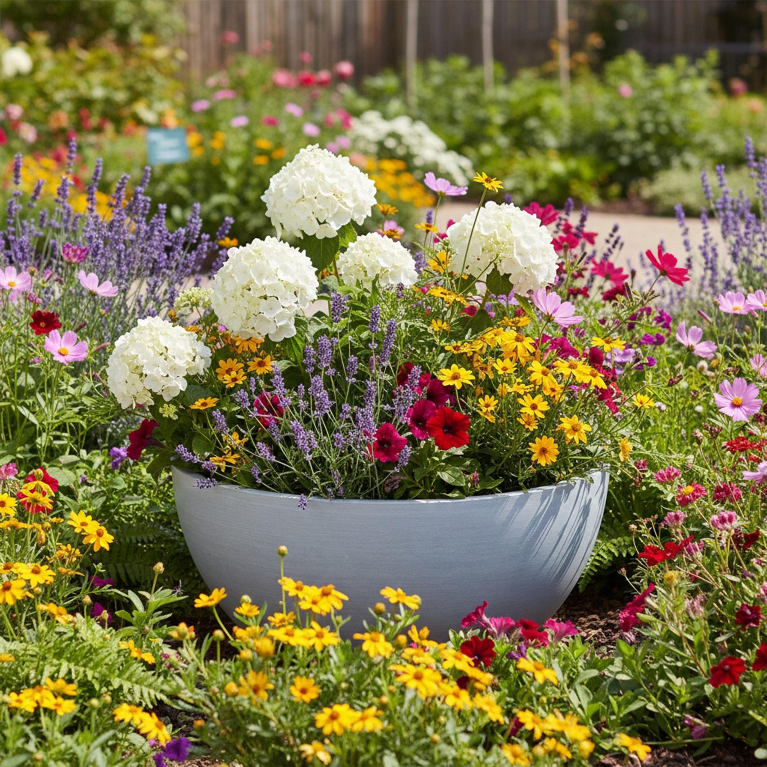 colourliving Blumentopf Pflanzkübel "BOWL" Ecostone – Rund, nachhaltig & wetterfest, Stilvolle Nachhaltigkeit für drinnen und draußen