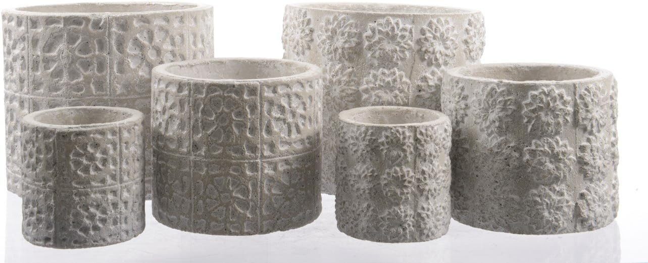 Kaemingk Übertopf Pflanztopf Beton weiß braun Ø 20/14/9 cm 3er Set