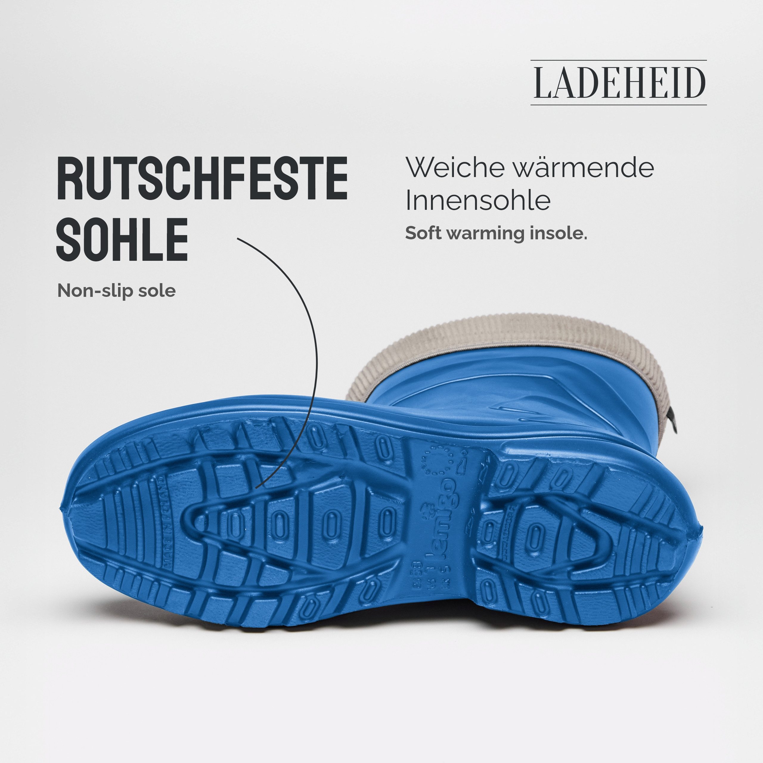 Ladeheid EVA Thermo Regenstiefel Damen LA-800-2017 Gummistiefel mit herausnehmbares Innenfutter – Bild 3 von 5