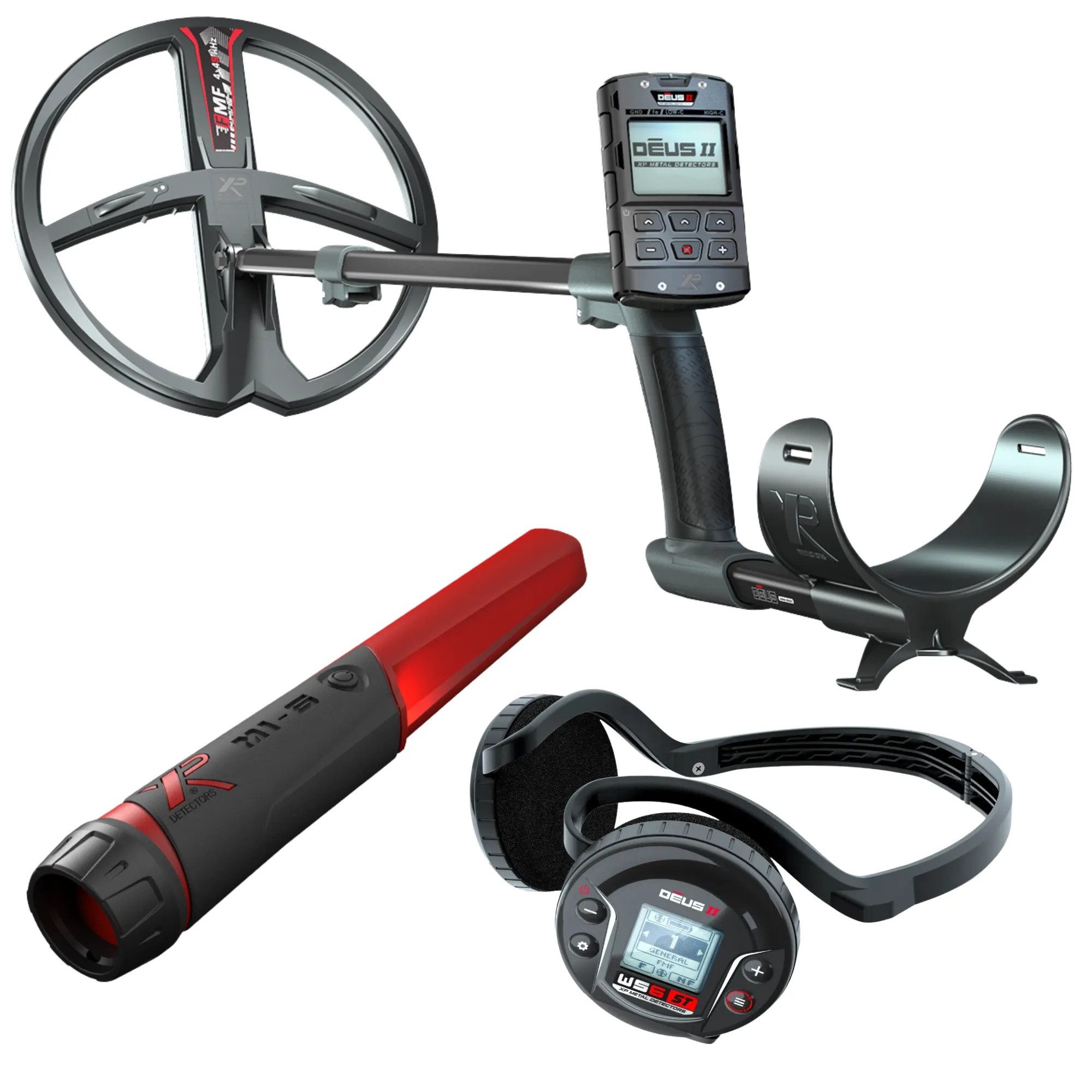 XP Metal Detectors Metalldetektor XP DEUS 2 II 28 FMF RC WS6 ST Metalldetektor, 28cm Suchspule, + Gratis Mi6 Pinpointer