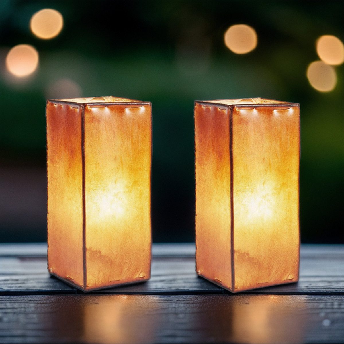 Marrakesch Orient & Mediterran Interior Nachttischlampe 2er Set Leder Nacht günstig online kaufen