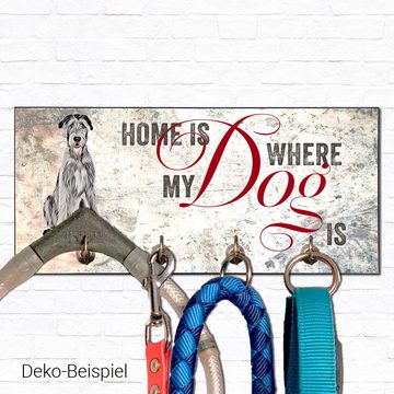 Cadouri Wandgarderobe IRISCHER WOLFSHUND Design-Hundegarderobe für Hundezubehör (Garderobe mit 4 Haken), MDF, mit abgeschrägten Ecken, handgefertigt, für Hundebesitzer