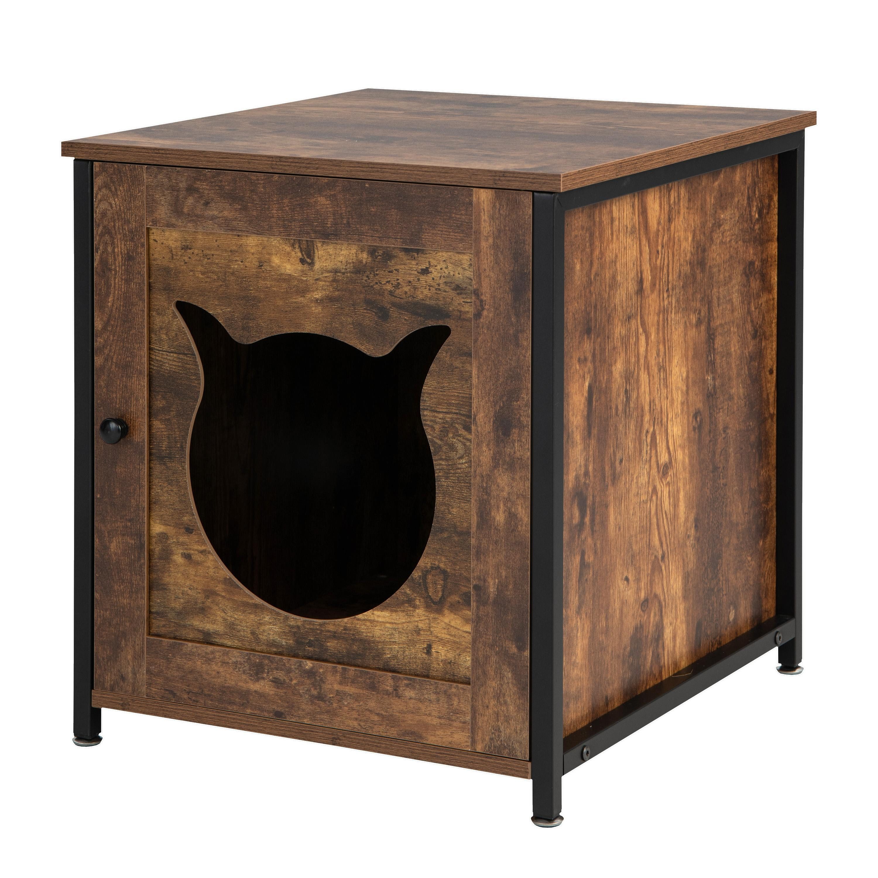 KOMFOTTEU Tierhaus Katzenschrank, mit Einzeltür, 50×53×55cm, Braun günstig online kaufen