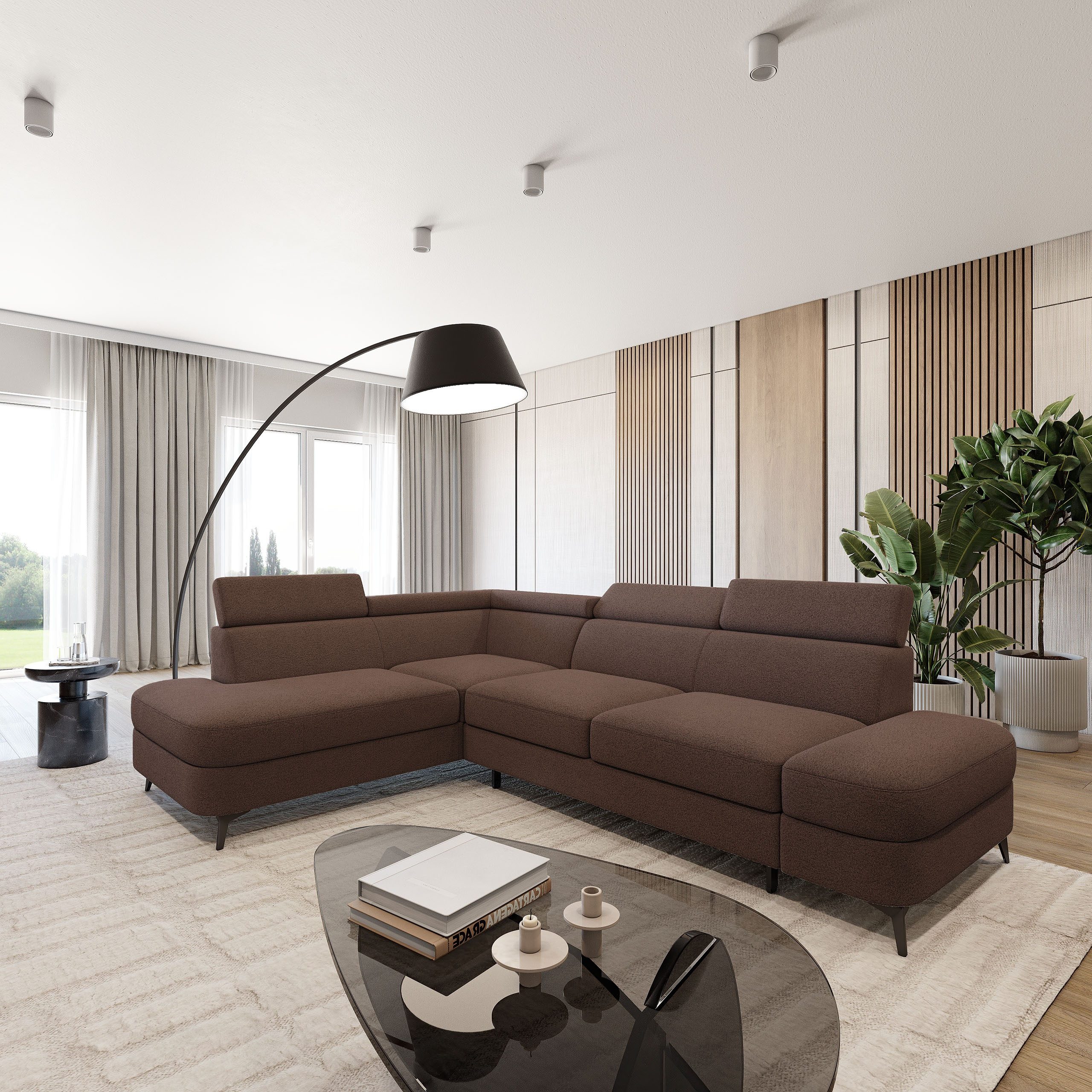 Masseno Ecksofa AVISE mit Schlaffunktion L-Form, Sofa mit Bettkasten