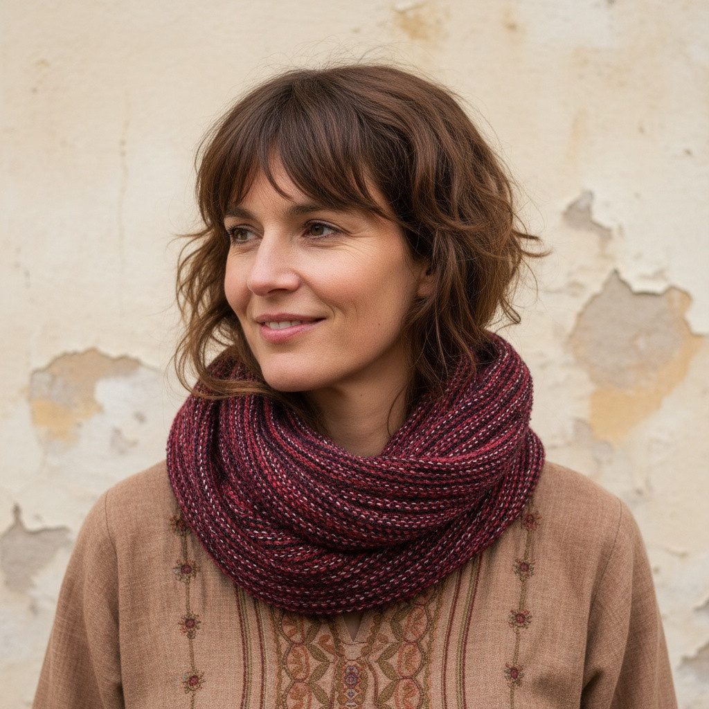 Guru-Shop Halstuch Weicher Loop Schal, Magic Loopschal - rot/schwarz günstig online kaufen