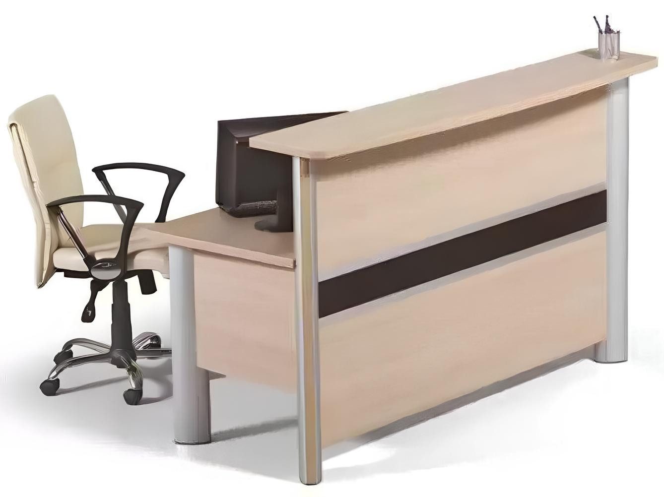 Xlmoebel Empfangstheke Moderne Empfangstische in Holzoptik mit Stauraum und elegantem Design (1-St., Rezeption), Hergestellt in Europa