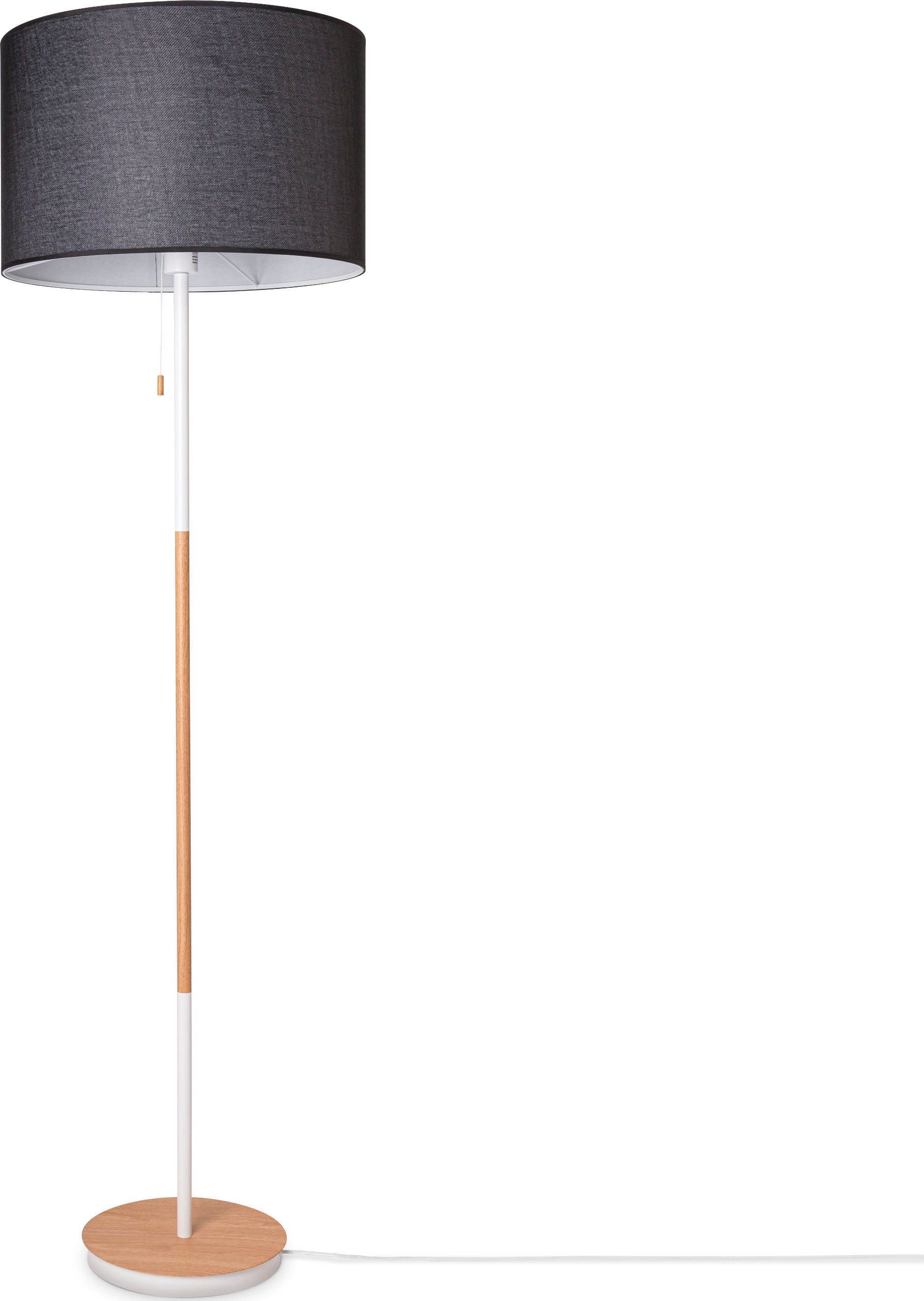 Standleuchte Stehlampe Wohnzimmer Home E27 CA EK schwarz weiß COLOR, Paco UNI Leuchtmittel, Skandi natur Stofflampe Einfarbig ohne Stoffschirm