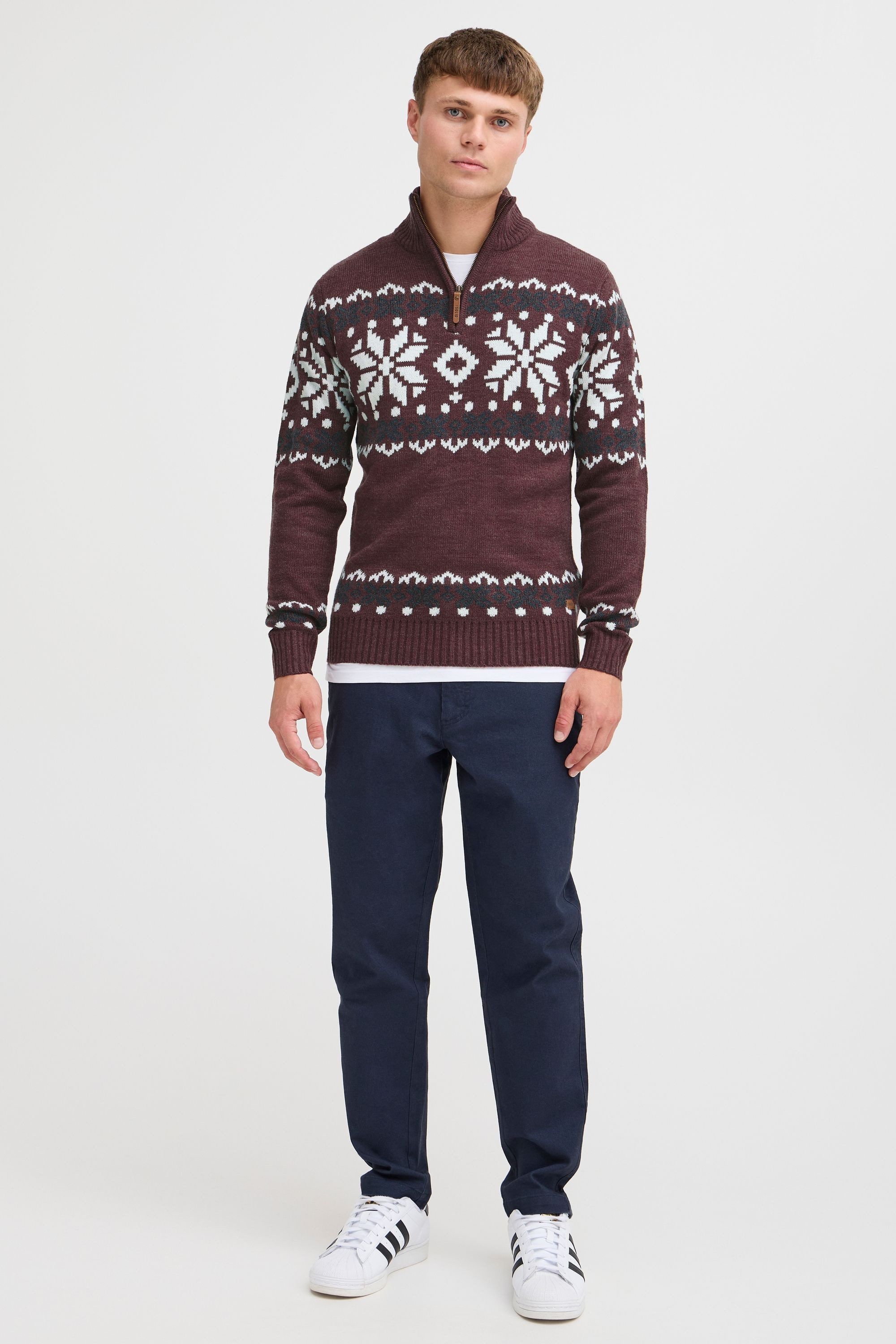 !Solid Troyer SDNorwin Strickpulli mit Norweger Strickmuster